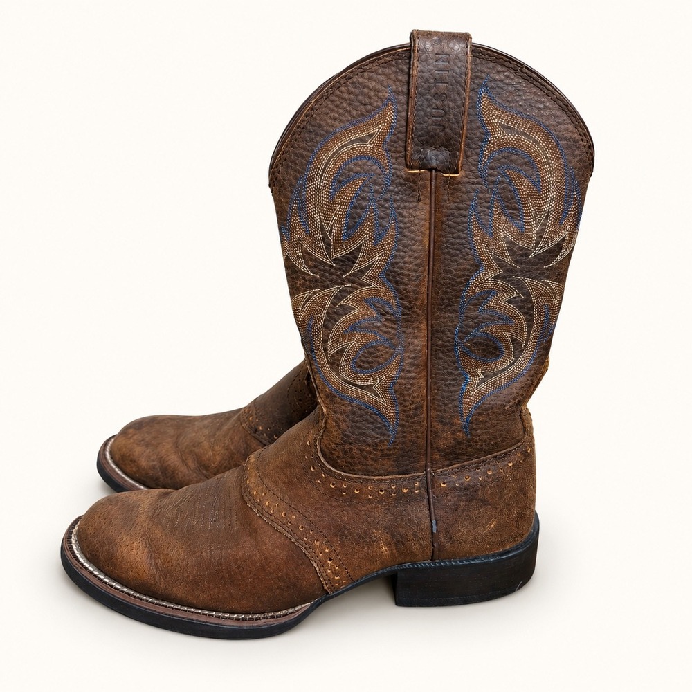 Justin Boots Mens 8D Stampede Cattleman 7200 J-Flex Western Cowboy Rodeo Country